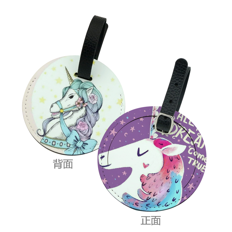 Gepäckanhänger aus PU-Leder mit Sublimation, einseitig bedruckbar Gepäckanhänger aus PU-Leder mit Sublimation, einseitig bedruckbar