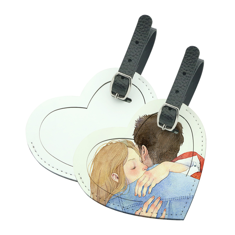 Gepäckanhänger aus PU-Leder mit Sublimation, doppelseitig bedruckbar Gepäckanhänger aus PU-Leder mit Sublimation, doppelseitig bedruckbar