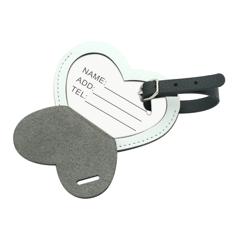 Gepäckanhänger aus PU-Leder mit Sublimation, doppelseitig bedruckbar Gepäckanhänger aus PU-Leder mit Sublimation, doppelseitig bedruckbar