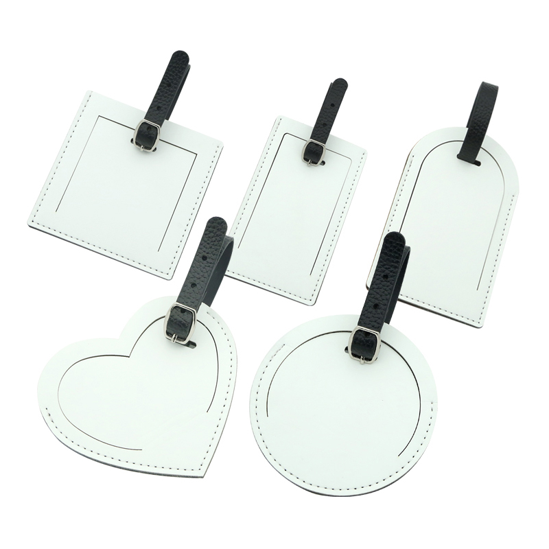 Gepäckanhänger aus PU-Leder mit Sublimation, doppelseitig bedruckbar Gepäckanhänger aus PU-Leder mit Sublimation, doppelseitig bedruckbar
